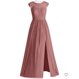 Azazie Arden desert rose bridesmaids dress
